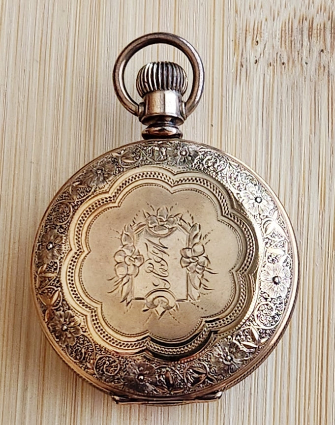 Antique Columbus Pocket Watch, 7 Jewels, Hunting Case, 6s, Circa 1889, Running!