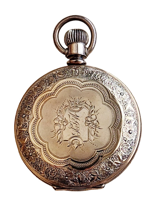 Antique Columbus Pocket Watch, 7 Jewels, Hunting Case, 6s, Circa 1889, Running!