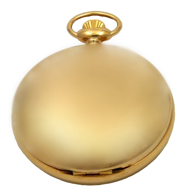Dueber Model 28 Pocket Watch with Swiss Made Mechanical Movement, Gold Plated Steel Case