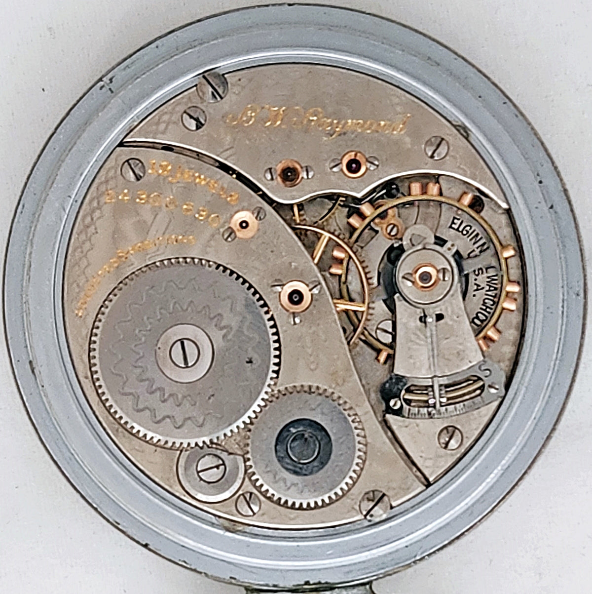 Antique Elgin "BW Raymond" Railroad Pocket Watch, 19 Jewels, Circa 1921, Running!
