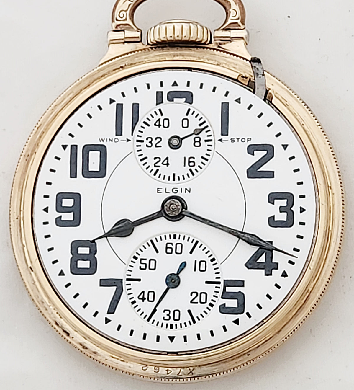 Antique Elgin "BW Raymond" Railroad Pocket Watch with Wind Indicator, 21 Jewels, Circa 1933