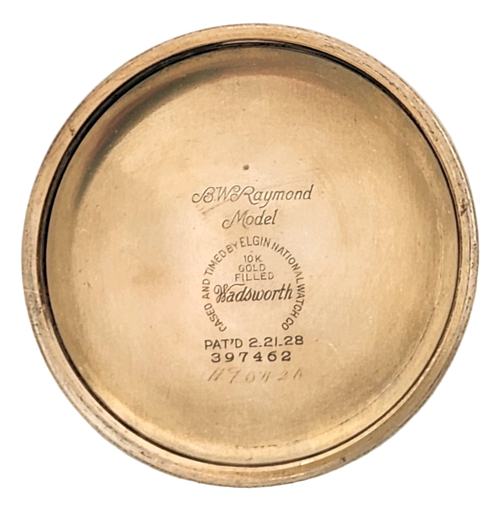 Antique Elgin "BW Raymond" Railroad Pocket Watch with Wind Indicator, 21 Jewels, Circa 1933