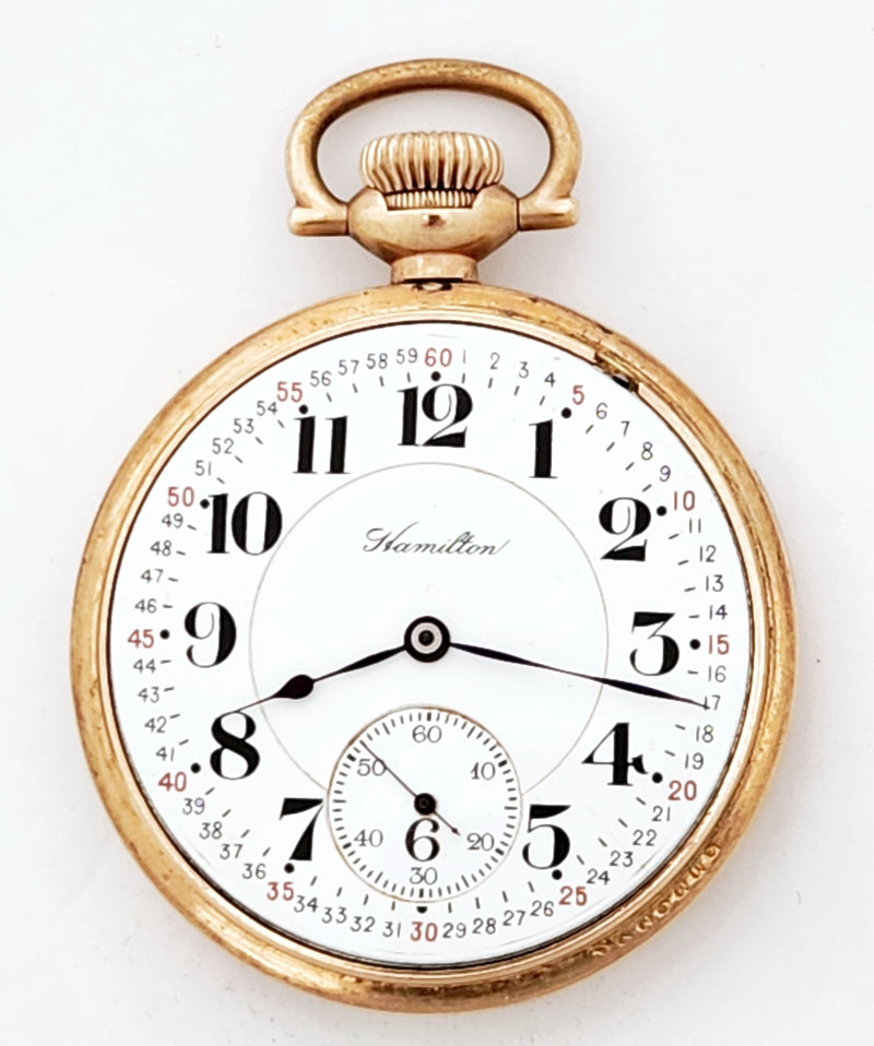 Antique Hamilton 992 Railroad Grade Pocket Watch, 21 Jewels, Gold Filled Case, Circa 1918