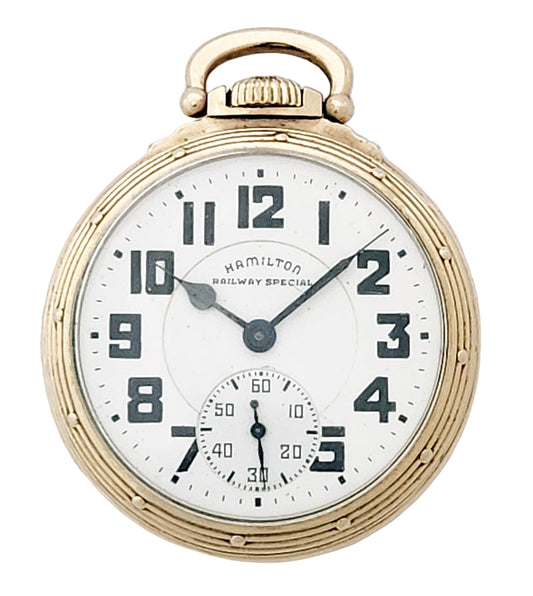 Antique Hamilton 992B Railroad Grade Pocket Watch, 21 Jewels, Circa 1944