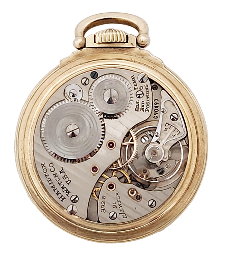 Antique Hamilton 992B Railroad Grade Pocket Watch, 21 Jewels, Circa 1944