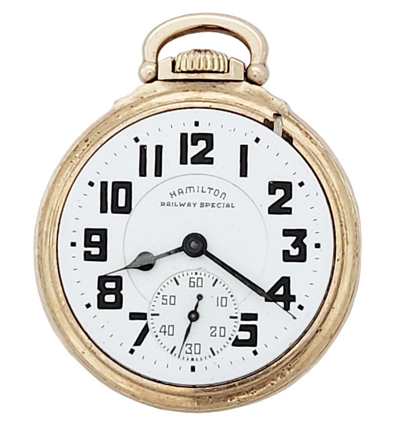 Antique Hamilton 992B Railroad Grade Pocket Watch, 21 Jewels, Circa 1944