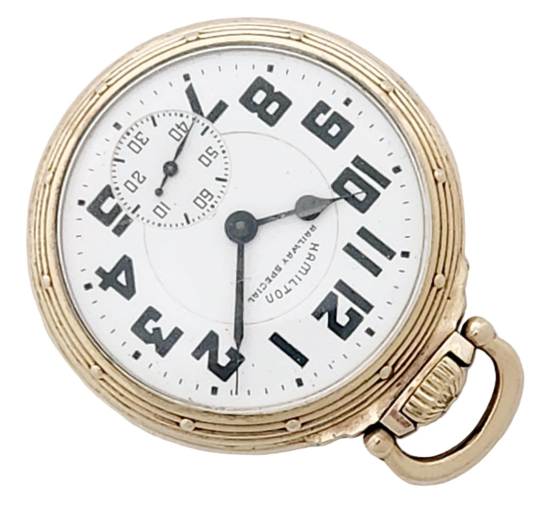 Antique Hamilton 992B Railroad Grade Pocket Watch, 21 Jewels, Circa 1944