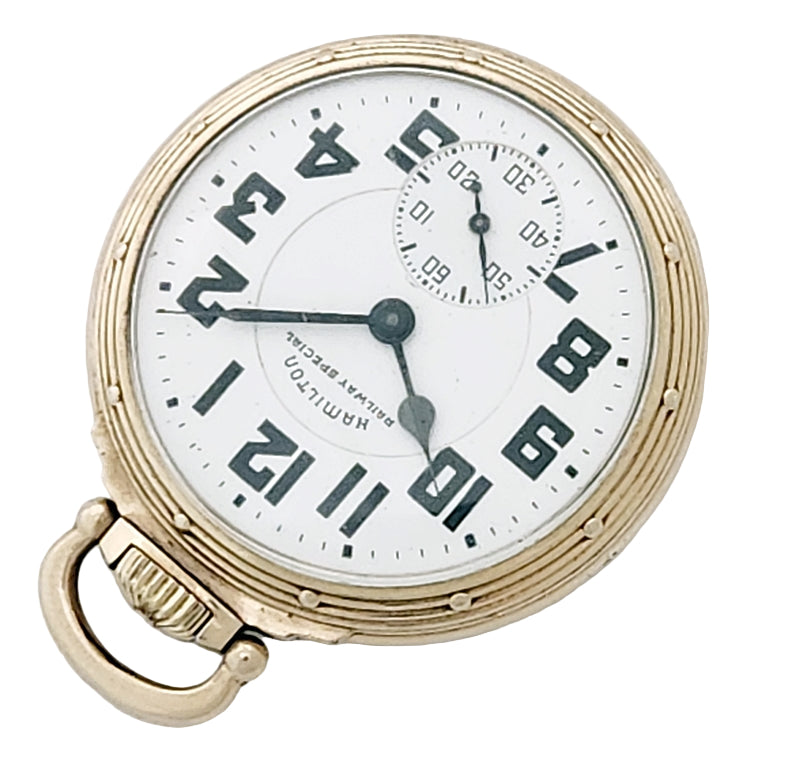 Antique Hamilton 992B Railroad Grade Pocket Watch, 21 Jewels, Circa 1944