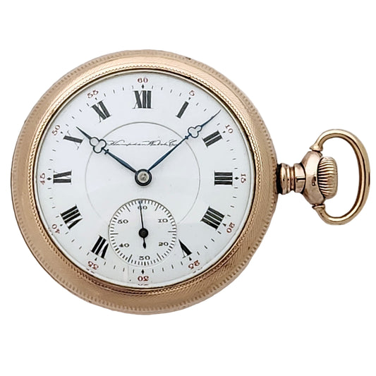 Vintage gold Hampden pocket watch with 17 jewels