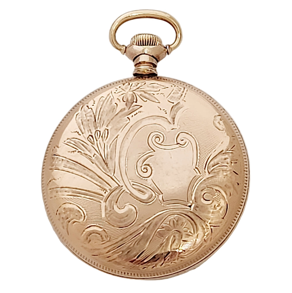 Vintage gold Hampden pocket watch with 17 jewels