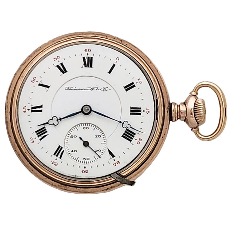 Vintage gold Hampden pocket watch with 17 jewels