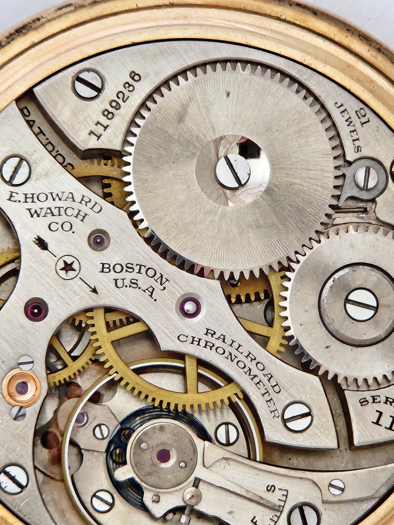Antique E. Howard "Railroad Chronometer" Pocket Watch, 21 Jewels, Circa 1913