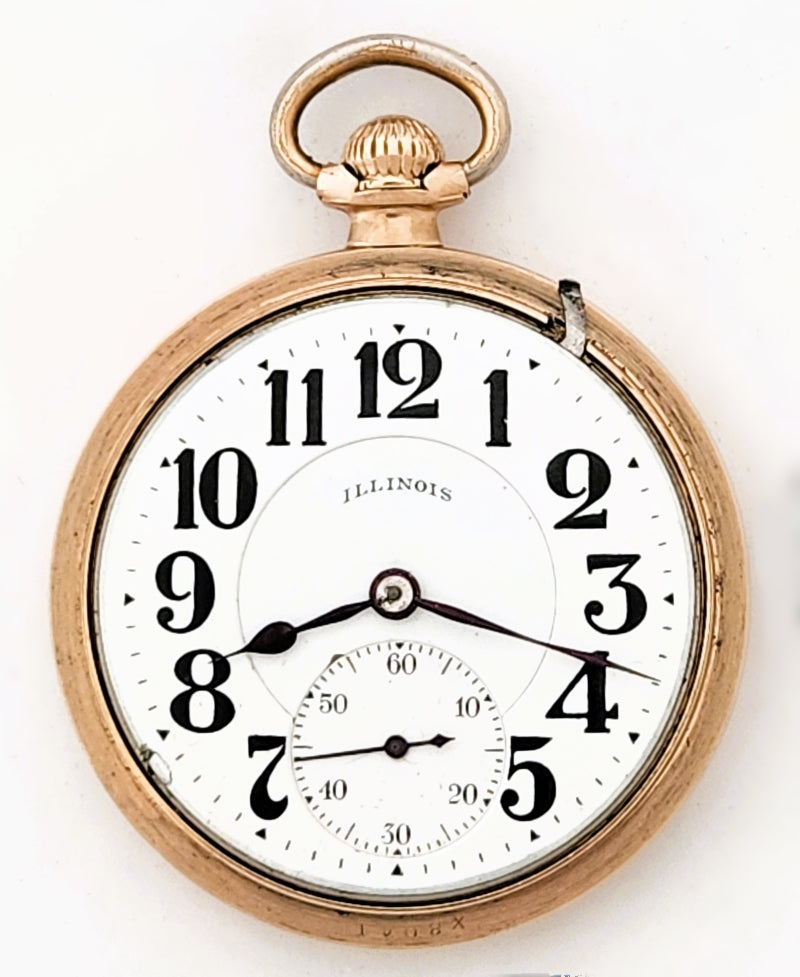 Antique Illinois "Sixty-Hour Bunn Special" Railroad Grade Pocket Watch, 21 Jewels, 60 hour, Circa 1926