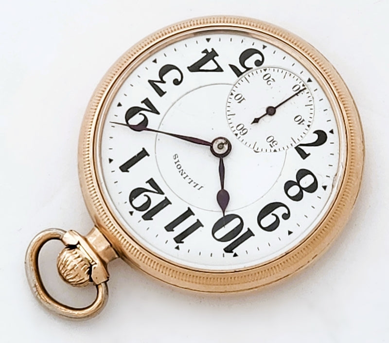 Antique Illinois "Sixty-Hour Bunn Special" Railroad Grade Pocket Watch, 21 Jewels, 60 hour, Circa 1926