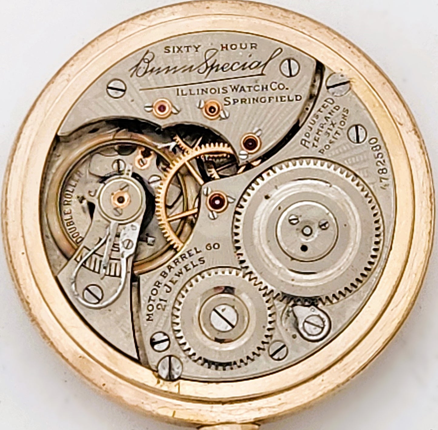 Antique Illinois "Sixty-Hour Bunn Special" Railroad Grade Pocket Watch, 21 Jewels, 60 hour, Circa 1926