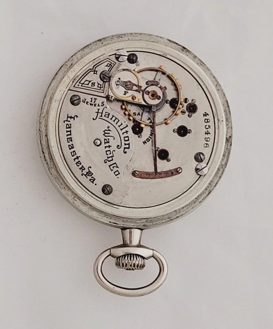 Antique Hamilton "Lee's Summit" Private Label Pocket Watch, 17 Jewels, Open Face, 18s, Circa 1906