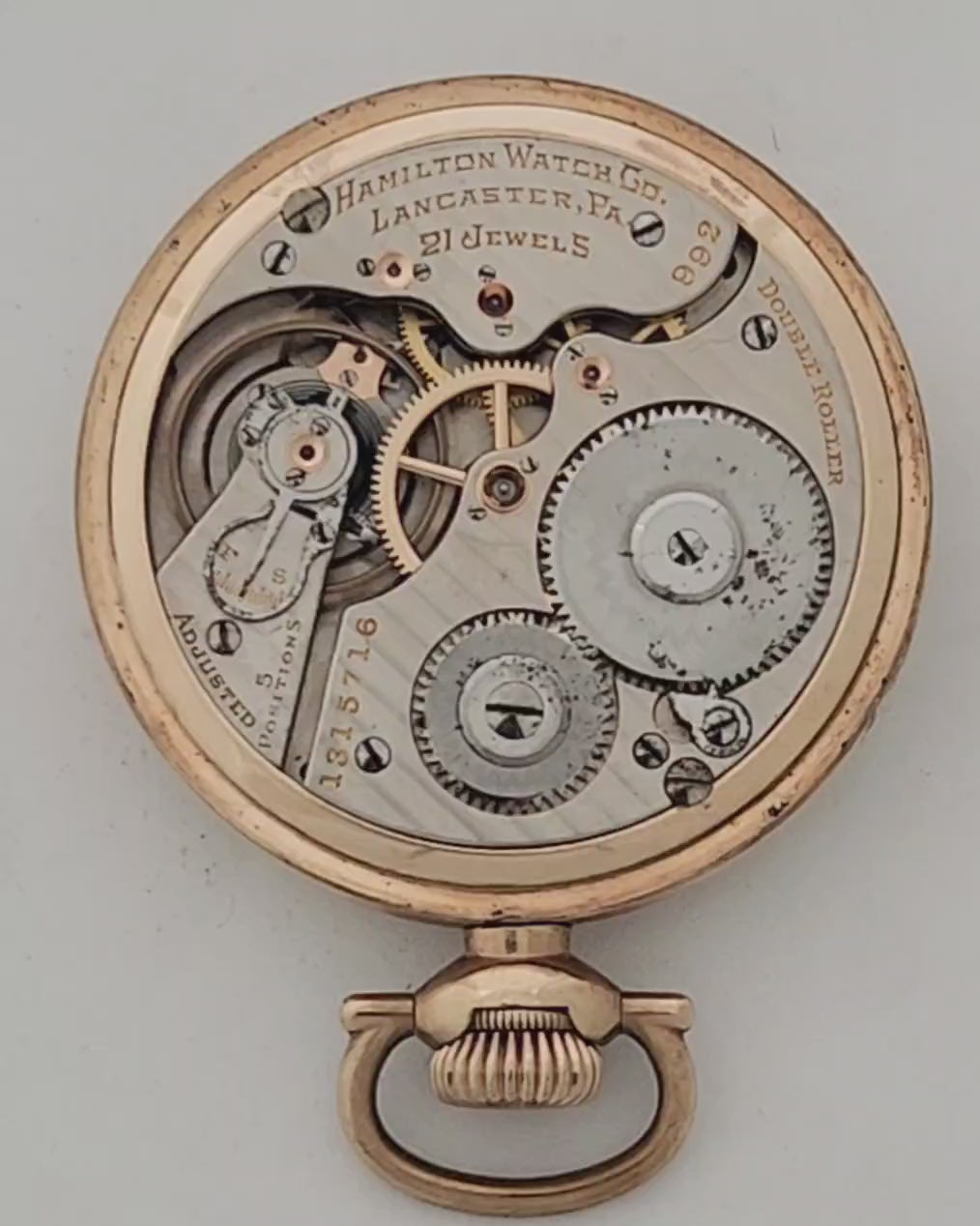 Antique Hamilton 992 Railroad Grade Pocket Watch, 21 Jewels, Gold Filled Case, Circa 1918