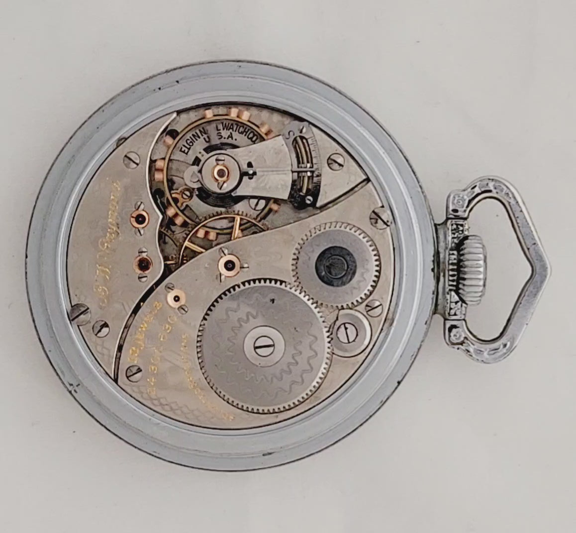 Antique Elgin "BW Raymond" Railroad Pocket Watch, 19 Jewels, Circa 1921, Running!