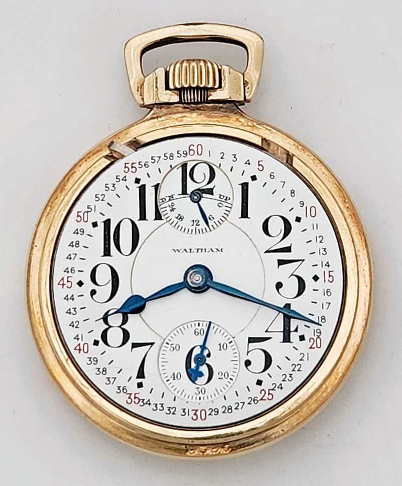 Antique Waltham "Vanguard" Railroad Pocket Watch with Wind Indicator, 23 Jewels, Circa 1926