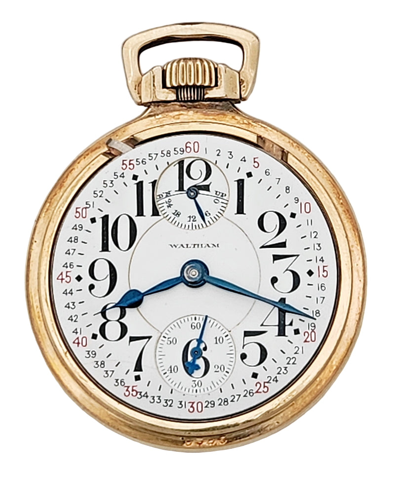 Antique Waltham "Vanguard" Railroad Pocket Watch with Wind Indicator, 23 Jewels, Circa 1926