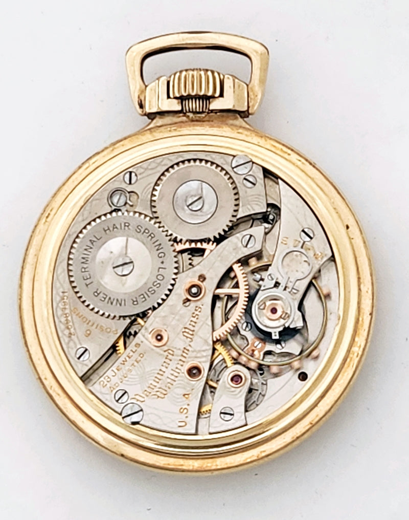 Antique Waltham "Vanguard" Railroad Pocket Watch with Wind Indicator, 23 Jewels, Circa 1926