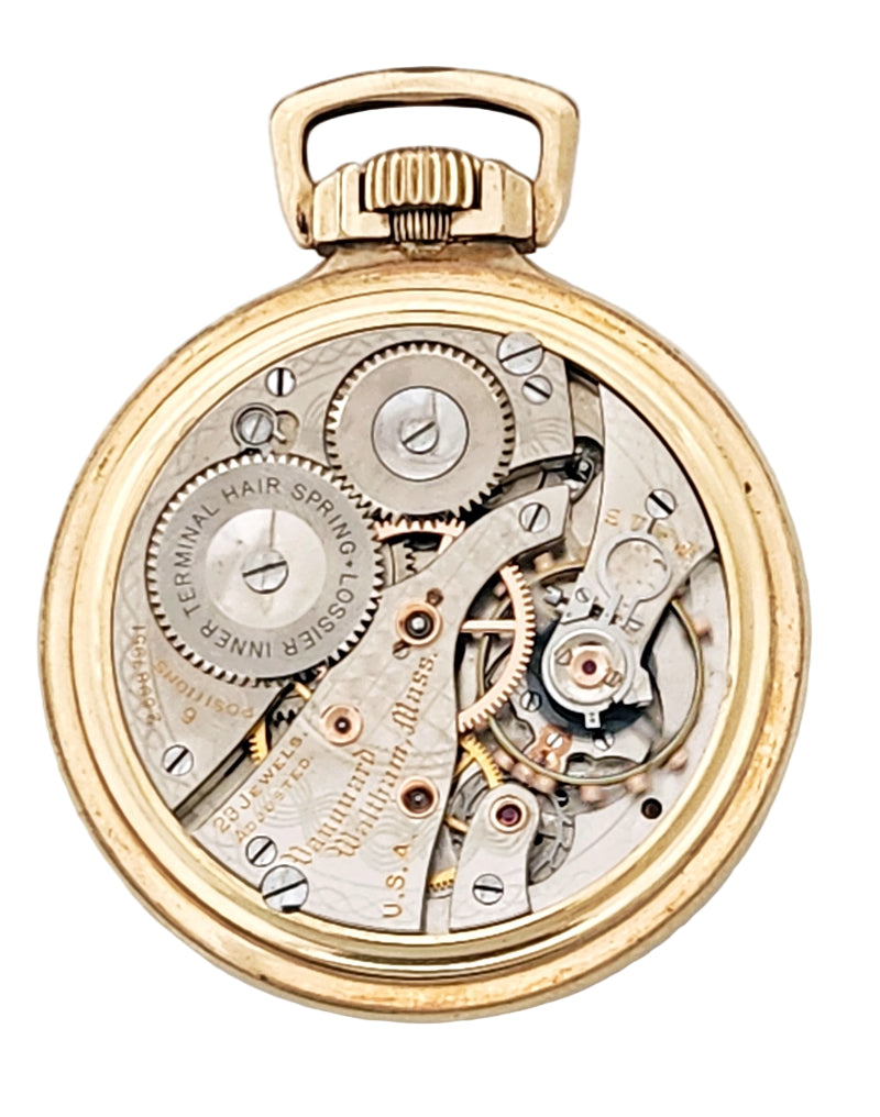 Antique Waltham "Vanguard" Railroad Pocket Watch with Wind Indicator, 23 Jewels, Circa 1926