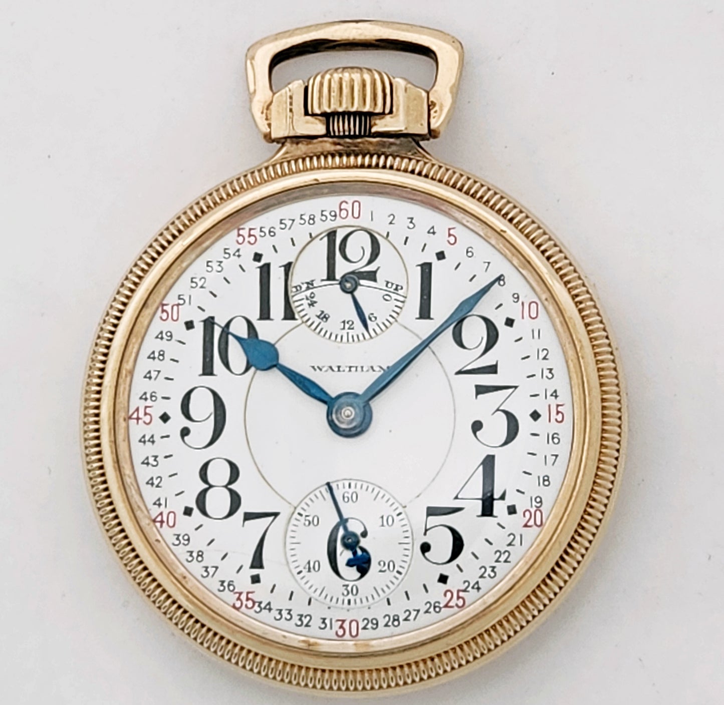 Antique Waltham "Vanguard" Railroad Pocket Watch with Wind Indicator, 23 Jewels, Circa 1926