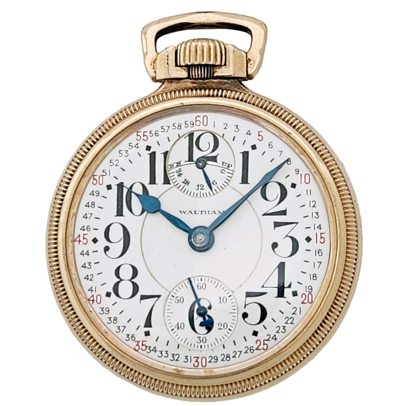 Antique Waltham "Vanguard" Railroad Pocket Watch with Wind Indicator, 23 Jewels, Circa 1926