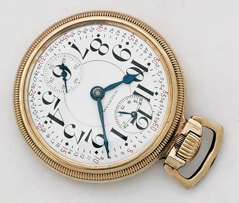 Antique Waltham "Vanguard" Railroad Pocket Watch with Wind Indicator, 23 Jewels, Circa 1926