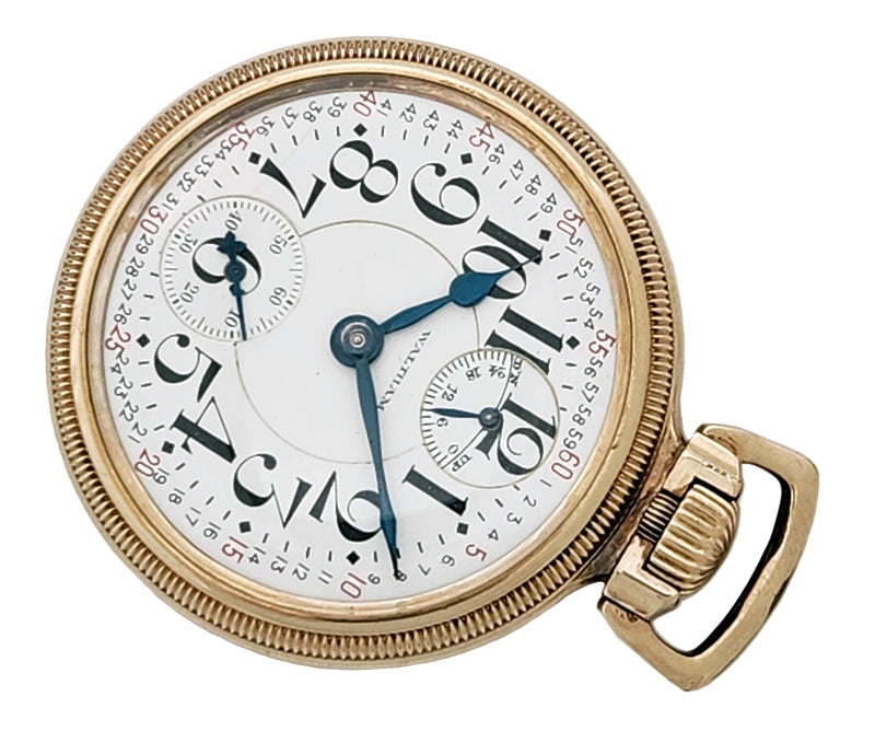 Antique Waltham "Vanguard" Railroad Pocket Watch with Wind Indicator, 23 Jewels, Circa 1926