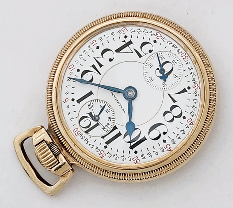 Antique Waltham "Vanguard" Railroad Pocket Watch with Wind Indicator, 23 Jewels, Circa 1926