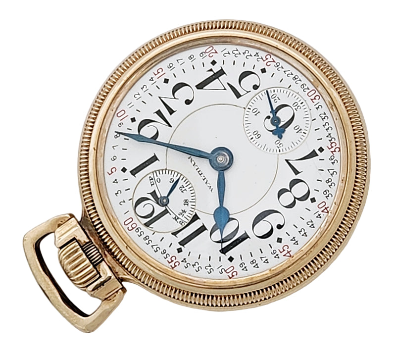 Antique Waltham "Vanguard" Railroad Pocket Watch with Wind Indicator, 23 Jewels, Circa 1926