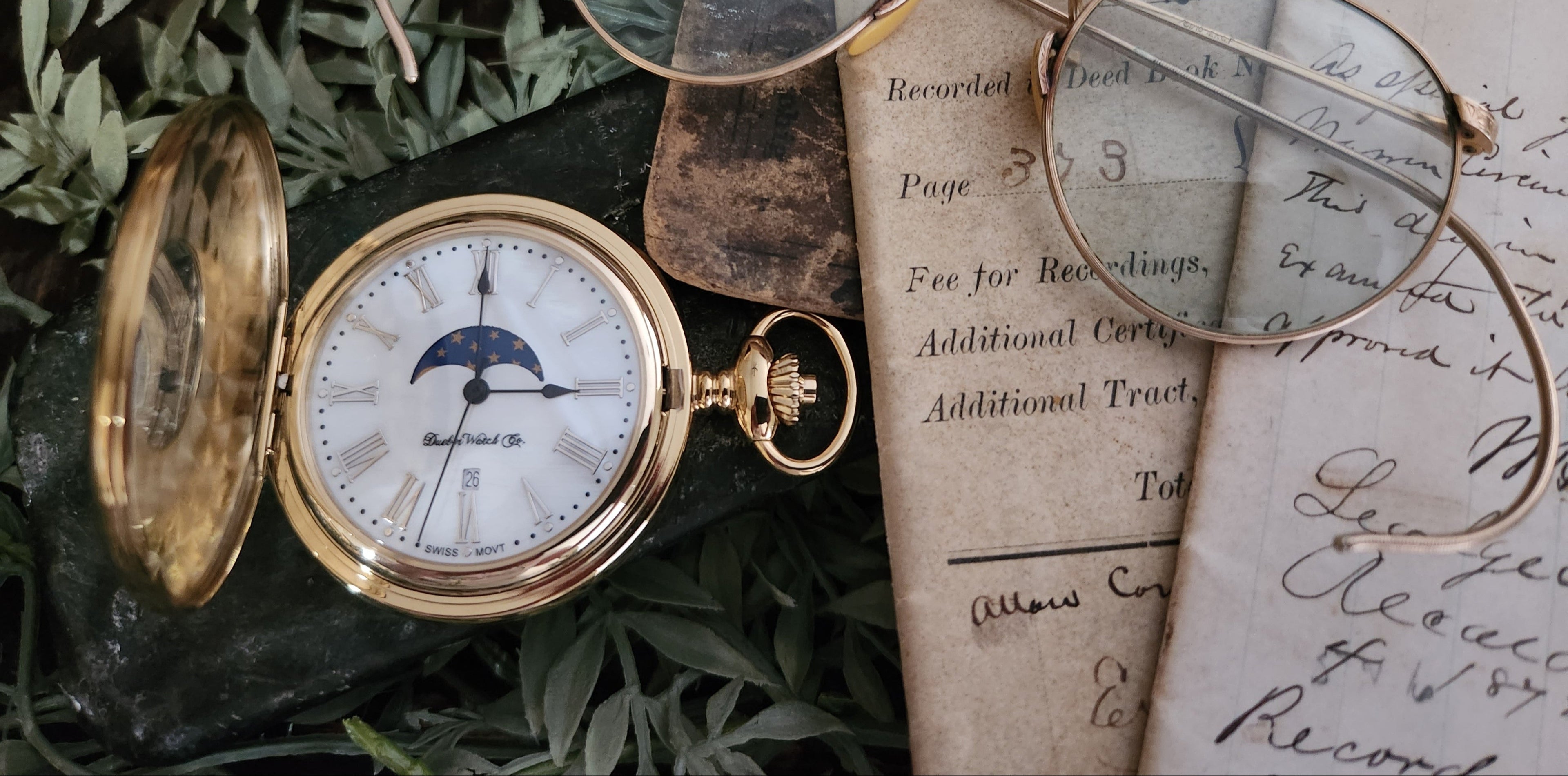 Homepage Swiss movement pocket watches banner.