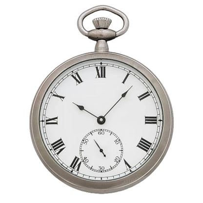 Pocket Watch with Roman Numerals, 17 Jewel Wind Up Mechanical Movement, Steel Case