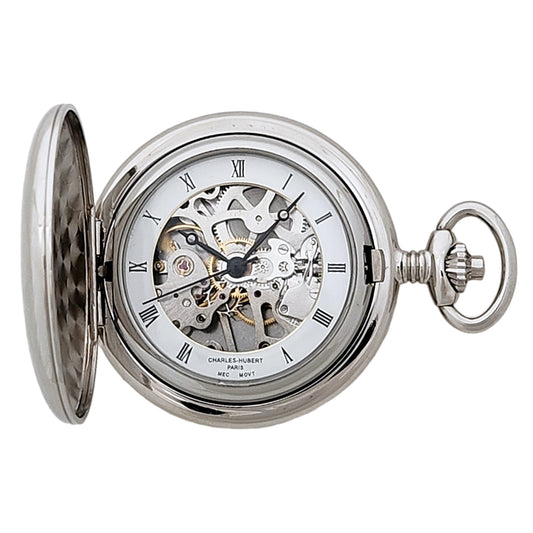 Charles Hubert, Paris 17 jewel wind up mechanical movement limited edition pocket watch, front view.