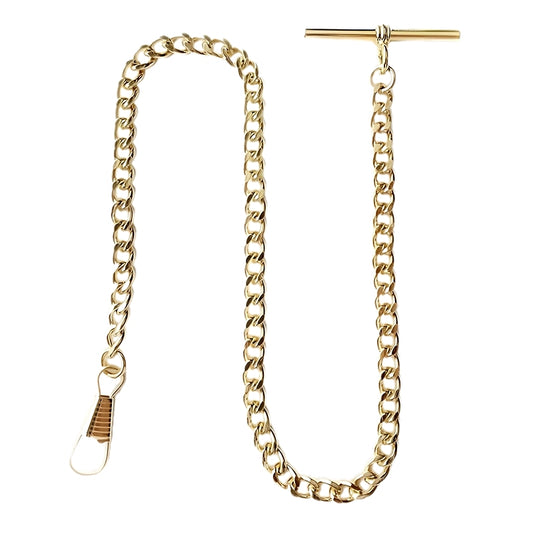 Desperado Gold Plated Albert Vest T-Bar Pocket Watch Chain 545GT