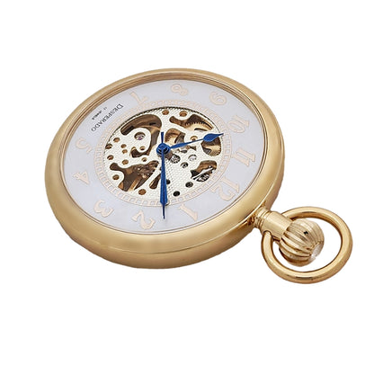 Desperado Linden wind up mechanical pocket watch, front top view.