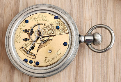 Antique Elgin Pocket Watch, 15 Jewels, Open Face, 18s, Circa 1890, Running!