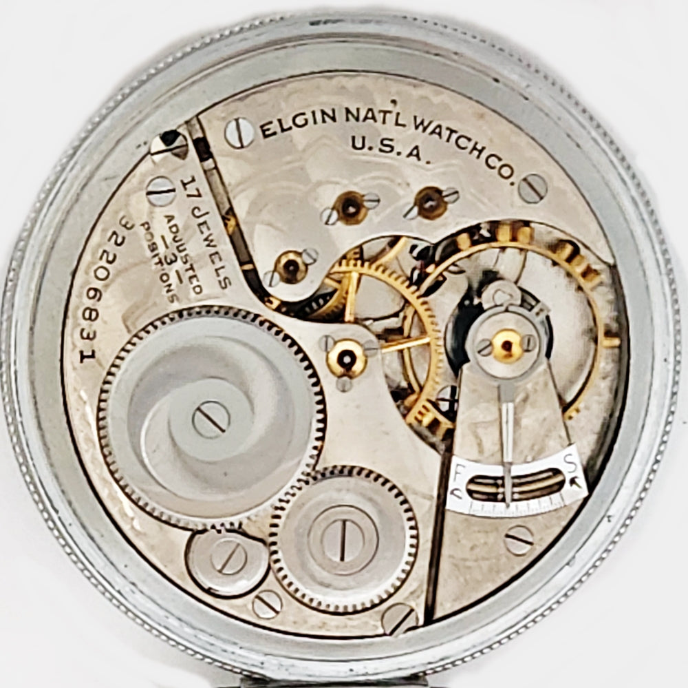 Antique Elgin Pocket Watch, 16s, with 17 Jewels, Circa 1930