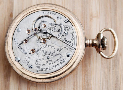 Antique Hamilton "936" Pocket Watch, 17 Jewels, Open Face, 18s, Circa 1913, Not Running!