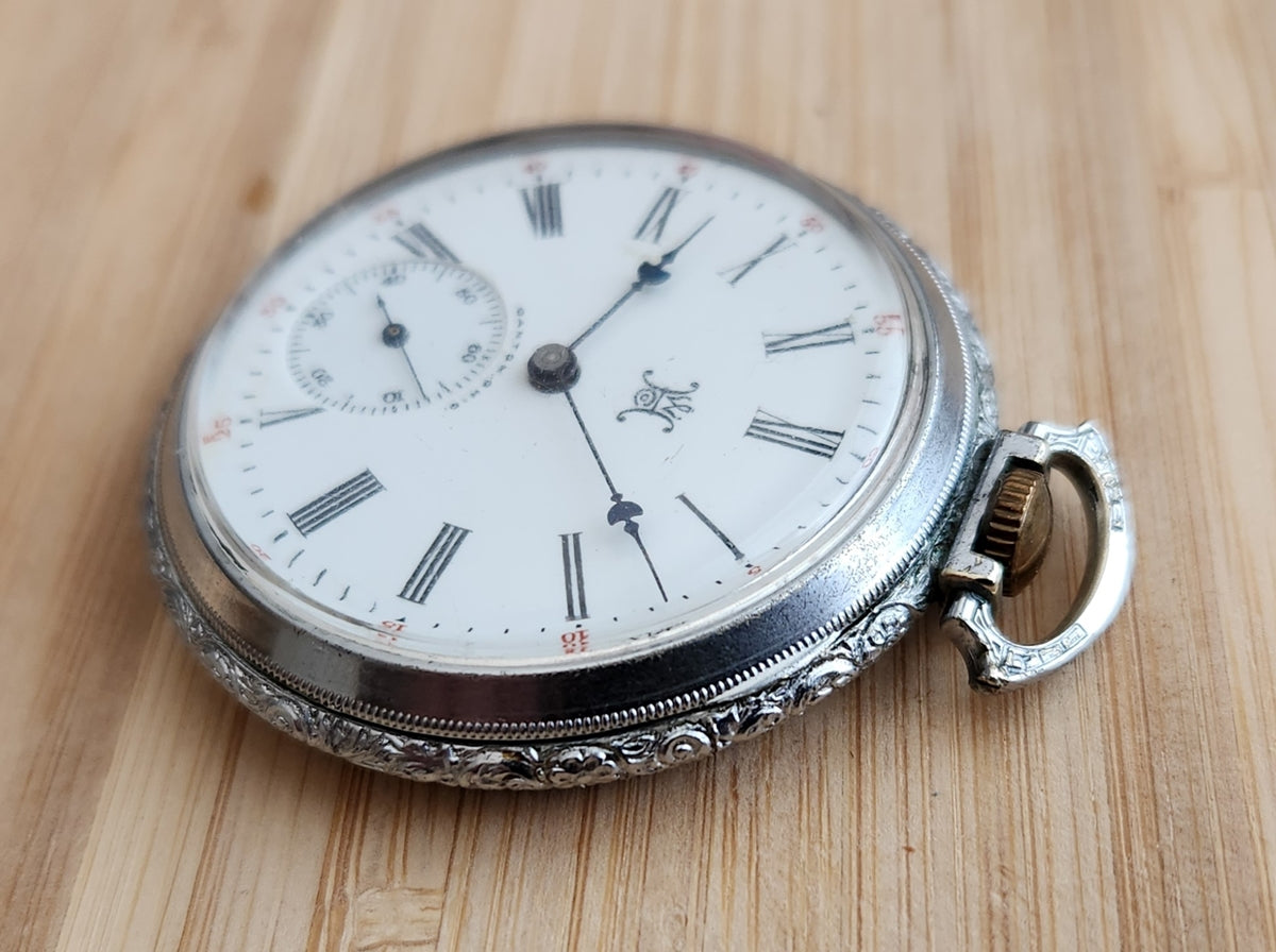 Antique Hampden "Dueber Grand" Pocket Watch, 12s, 17 Jewels, Open Face, Circa 1908, Running!