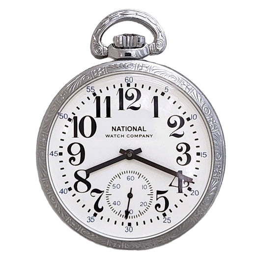 National Pocket Watch, Mechanical 17 Jewel Movement, Large Arabic Numerals - Limited Edition