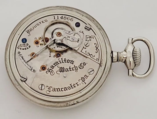Antique early Hamilton 936 pocket watch with 17 jewels