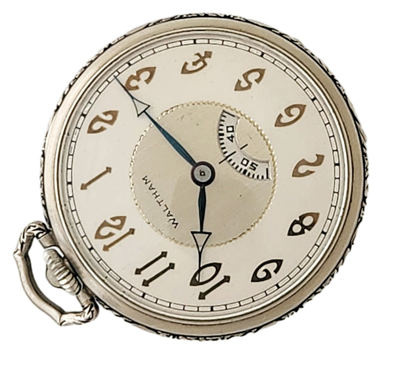 Antique Waltham Pocket Watch with scarce Secometer dial, 12s 17 jewels circa 1929