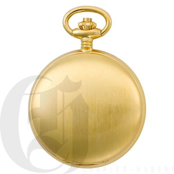 Charles Hubert 3410 Gold Quartz Pocket Watch