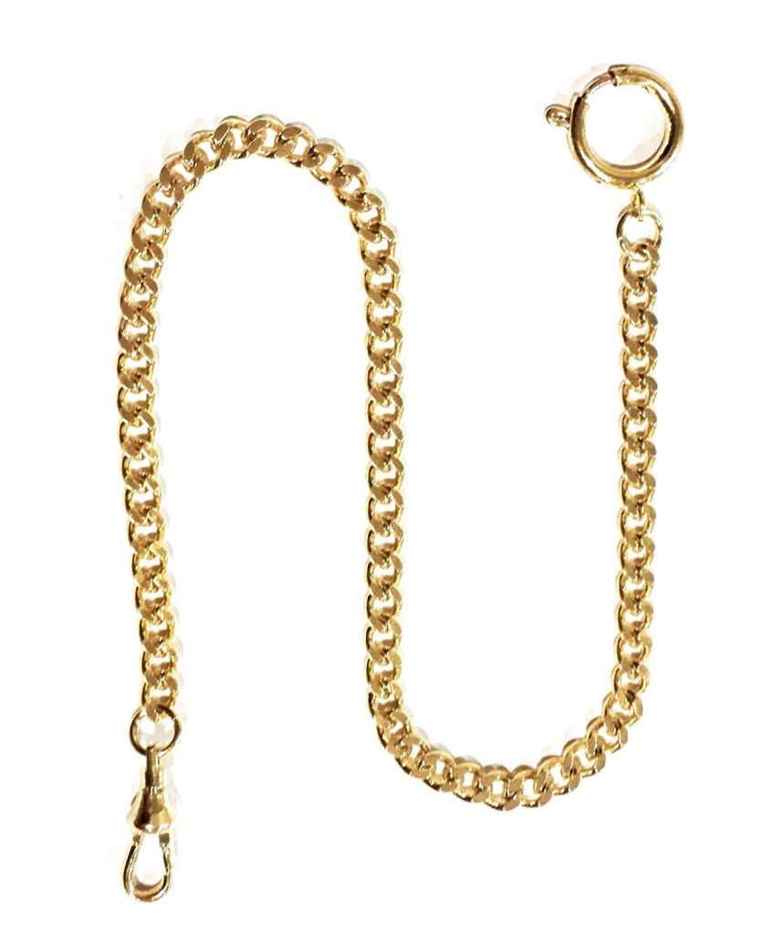Gold Plated Steel Pocket Watch Chain